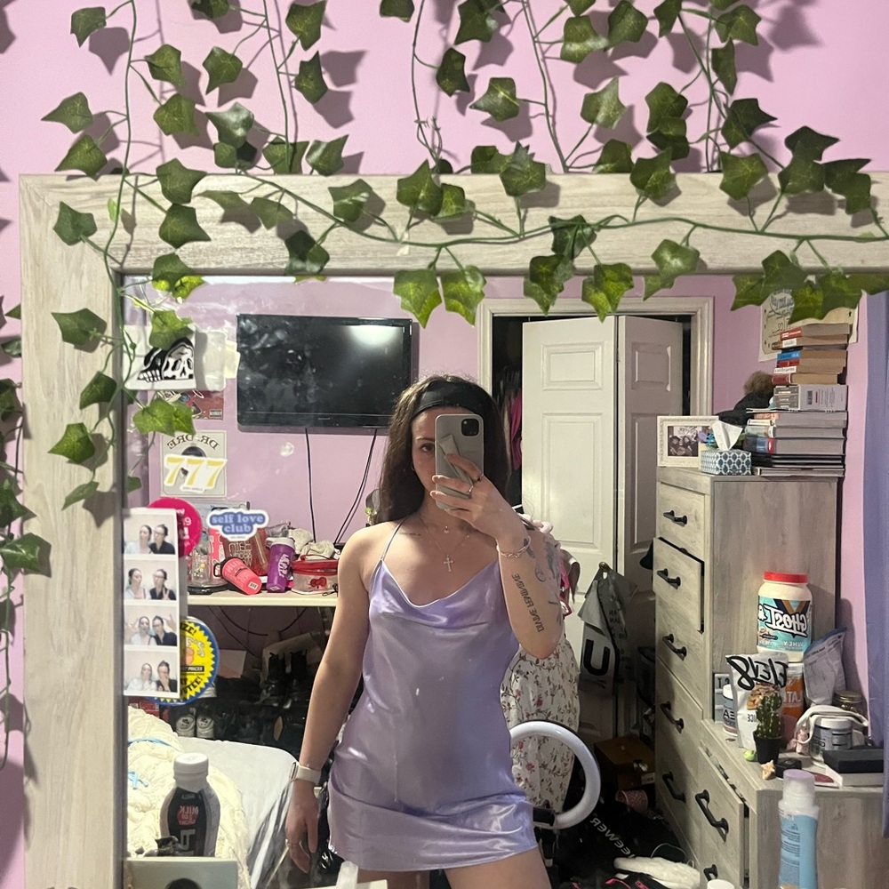 H&M Lilac Satin Slip Dress